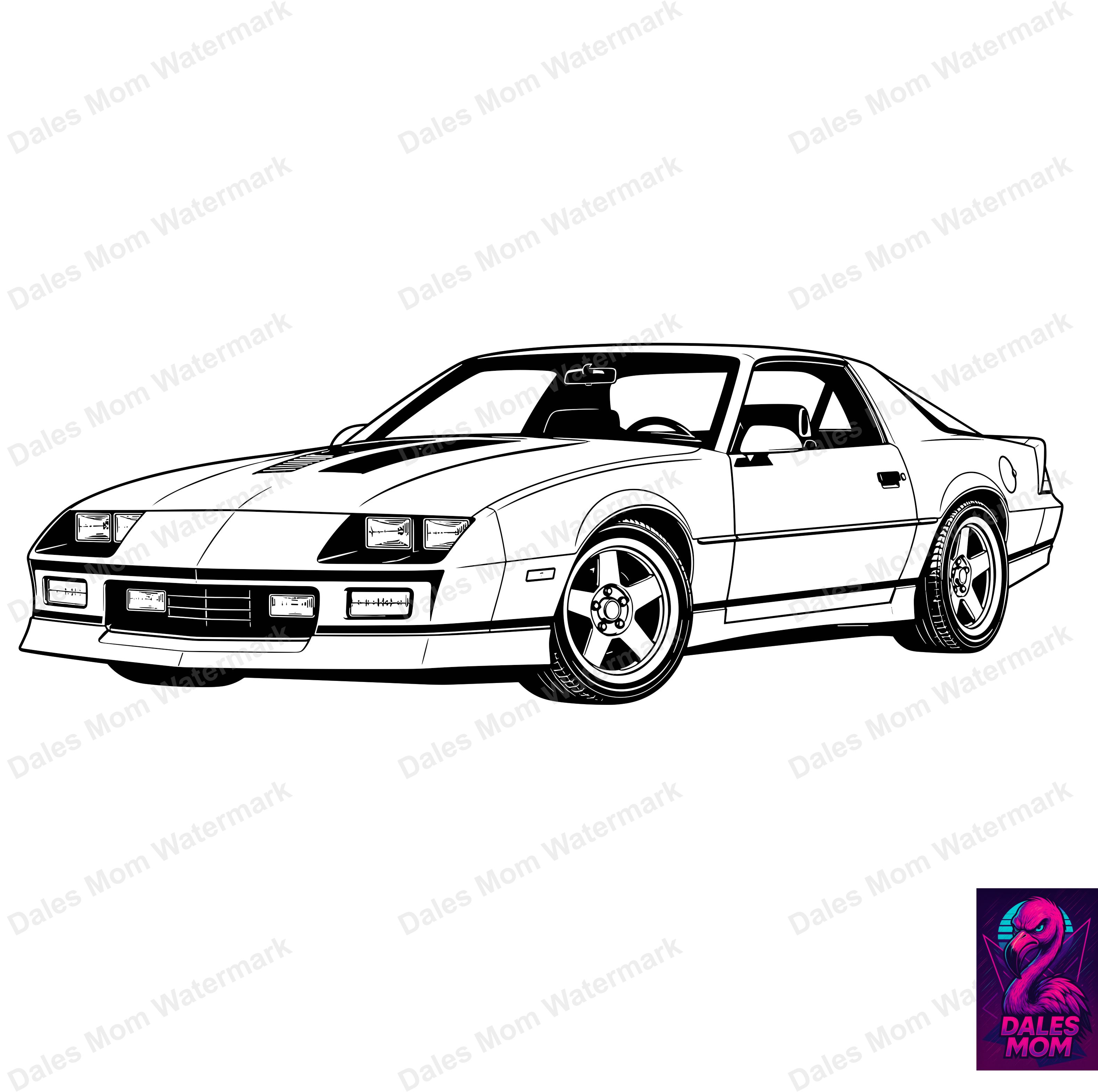 3rd Gen Chevrolet Camaro IROC-Z Vector Art – Digital Download