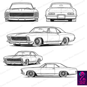 1965 Buick Riviera SvG, PnG & PdF — Classic Luxury Car Vector Digital Download for Cricut, Laser Cutting, Garage Wall Art and DiY Crafts