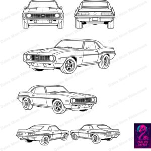 1969 Chevy Camaro SvG, PnG & PdF — Classic Muscle Car Vector for Cricut, Laser Cutting, Garage Art And DIY Crafts