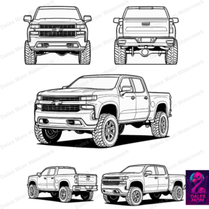 2023 Silverado 1500 Pickup SVG, PnG and PDF — Chevy Truck Vector Digital Download for Cricut, Laser Cutting & DIY Crafts"