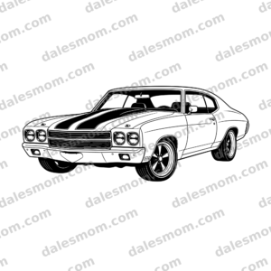 Tesla Model S SvG PnG PDF — Electric Car Vector Digital Download for Cricut Laser Cutting Garage Wall Art DIY Crafts black and white vector artwork with dalesmom.com preview watermark